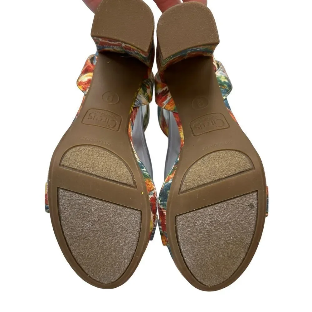 Circus Sam Edelman Multi Colored Annette Heeled Sandal Sz 9 - Picture 16 of 17